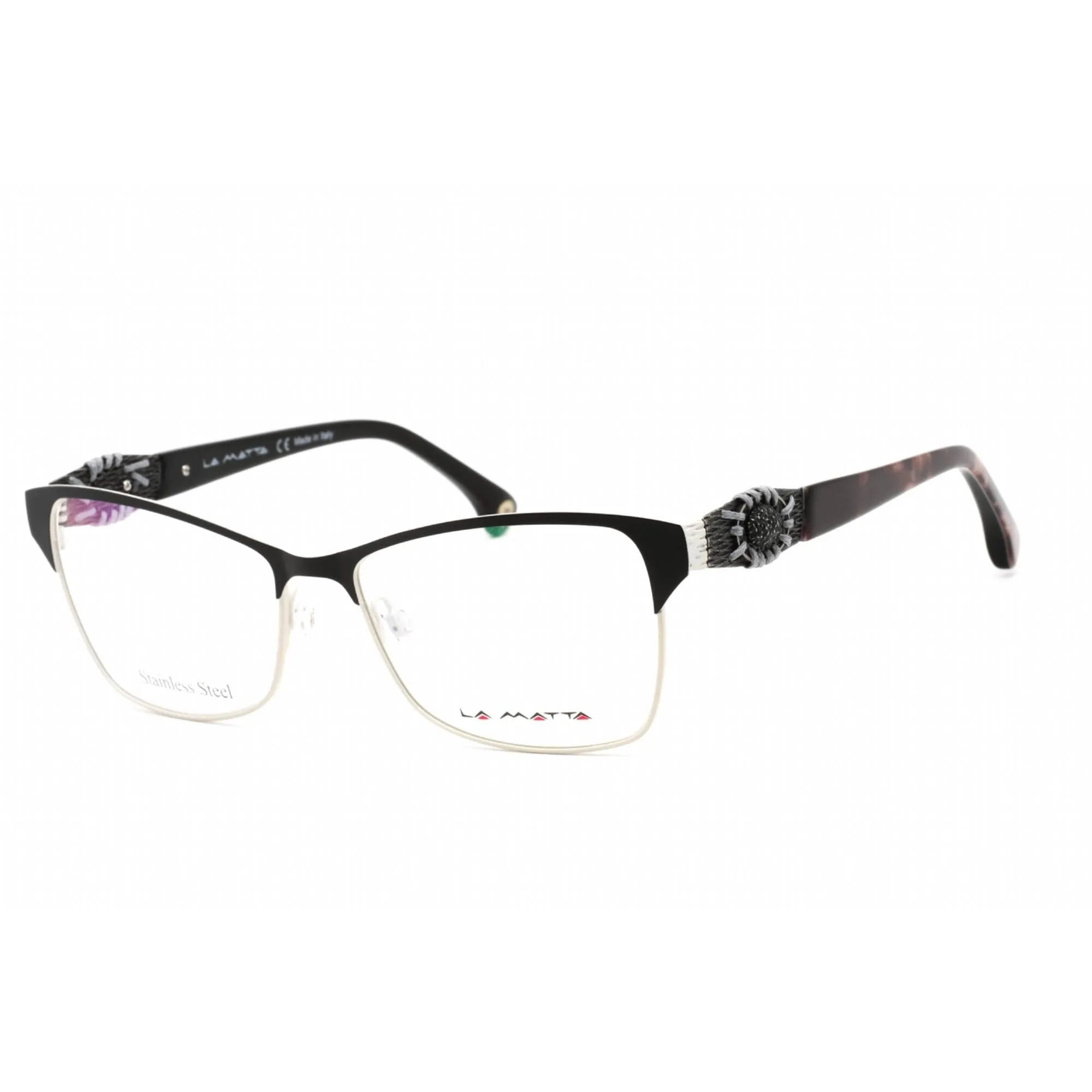 La Matta Women's Eyeglasses - Black/Other Stainless Steel/Plastic | LMV3199 03-09