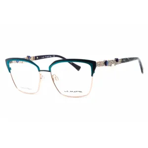 La Matta Women's Eyeglasses - Full Rim Cat Eye Gold/Turquoise Metal Frame | LMV3305 C3