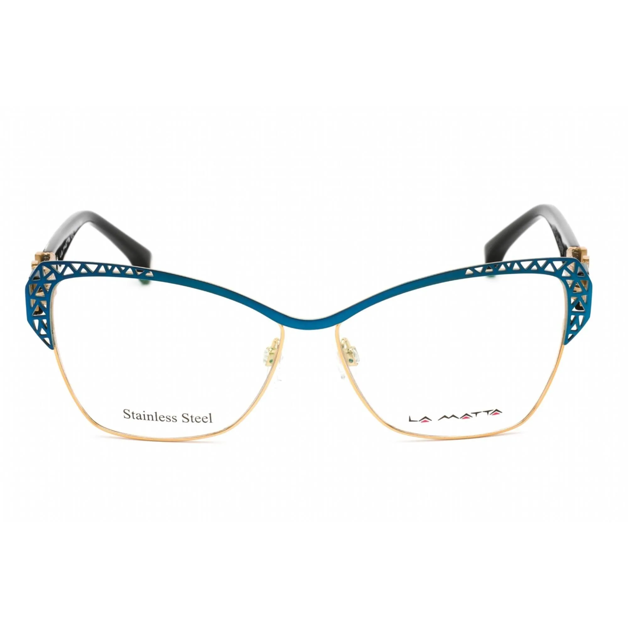 La Matta Women's Eyeglasses - Gold/Other Stainless Steel Cat Eye Frame | LMV3203 04-09