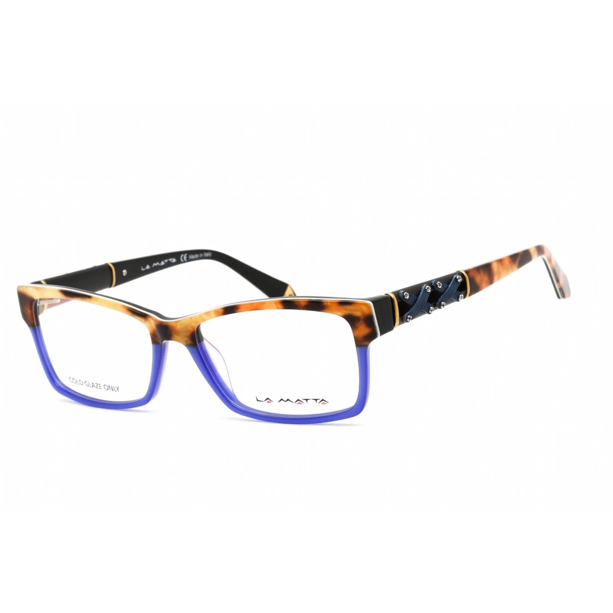 La Matta Women's Eyeglasses - Havana/Other Plastic Rectangular Frame | LMV3219 02-09