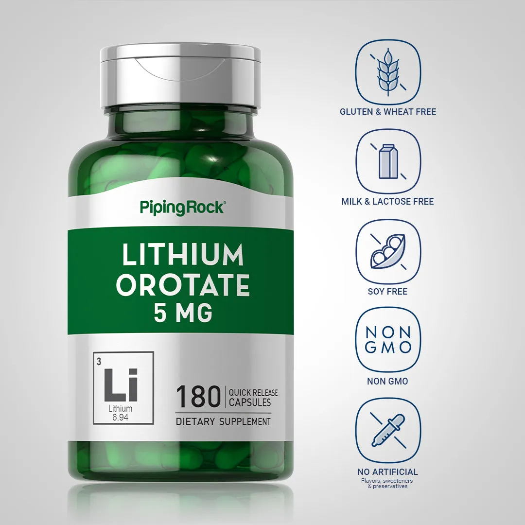 Lithium Orotate, 5 mg, 180 Quick Release Capsules