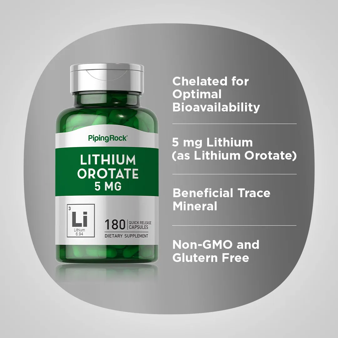 Lithium Orotate, 5 mg, 180 Quick Release Capsules