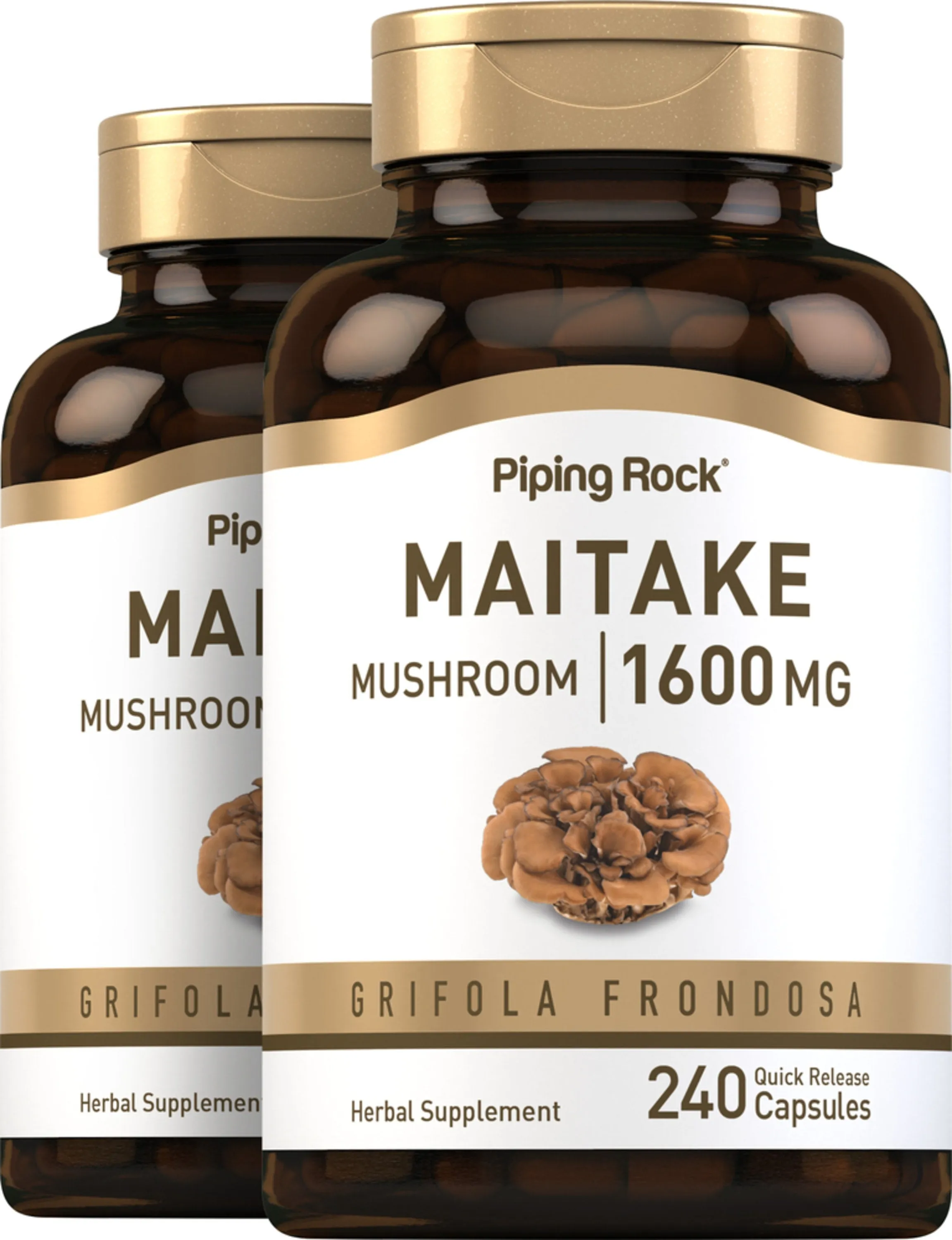 Maitake Mushroom Extract, 1,600 mg (per serving), 240 Quick Release Capsules, 2  Bottles