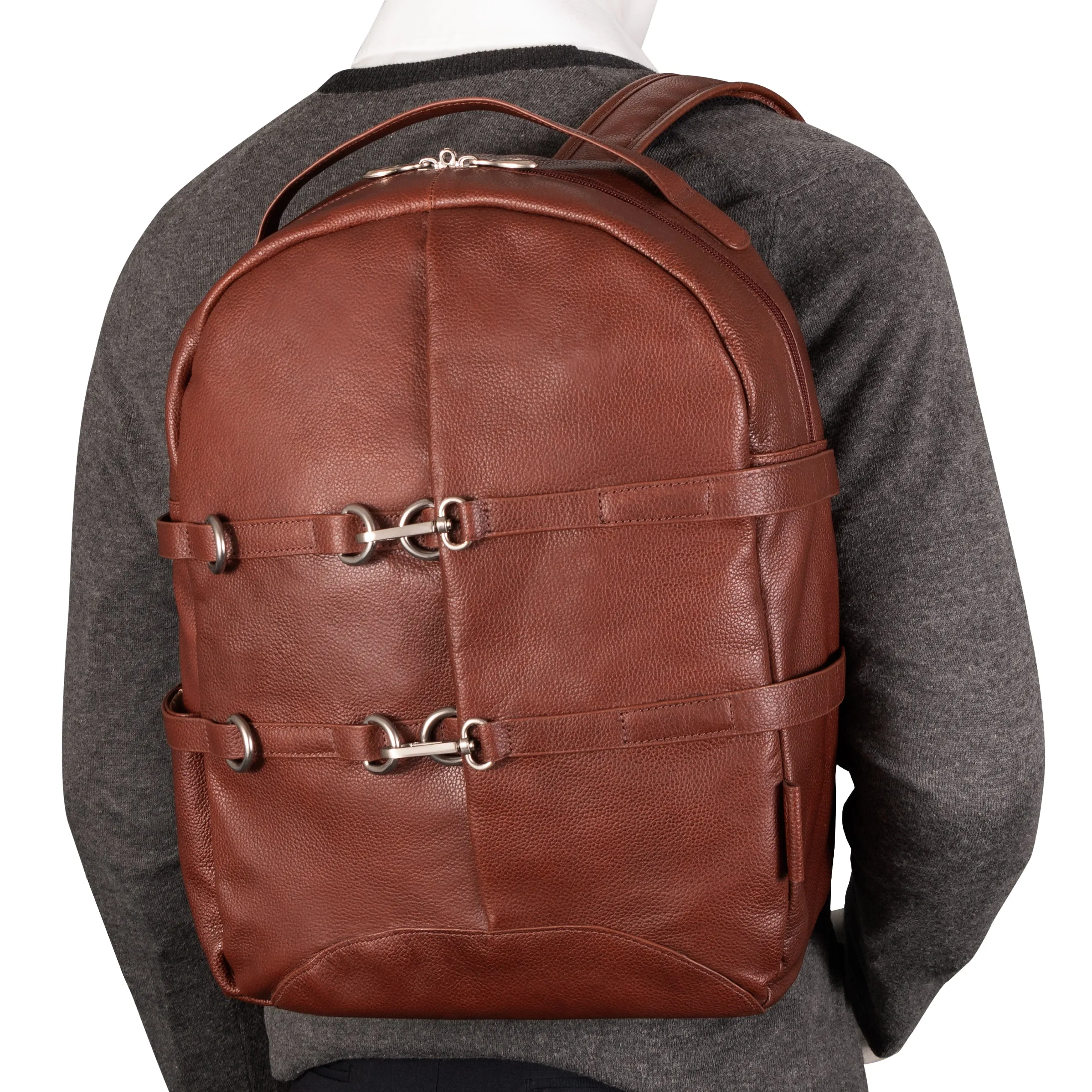 McKlein USA Oakland 15" Leather Business Casual Laptop & Tablet Backpack