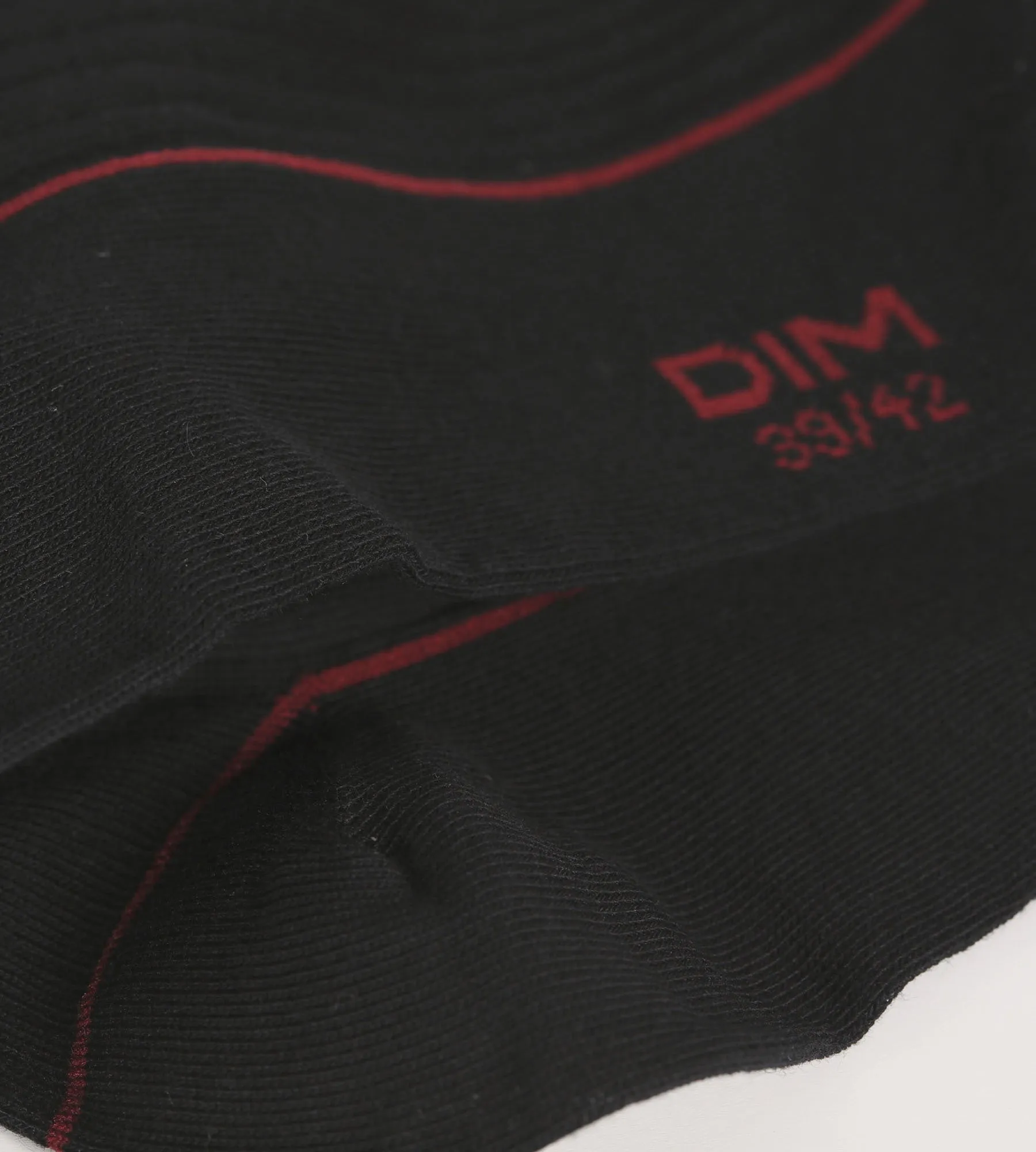 Men's black ribbed cotton socks with coloured piping Dim Mode