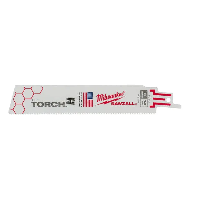 Milwaukee 48-00-5782 - 6" 14 TPI The Torch™ SAWZALL® Blades (5 Pk)
