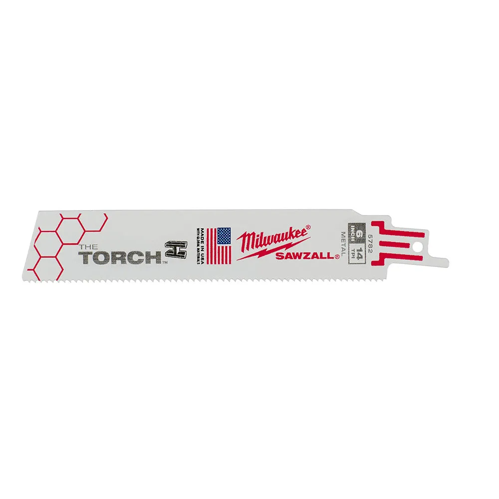 Milwaukee 48-00-5782 - 6" 14 TPI The Torch™ SAWZALL® Blades (5 Pk)
