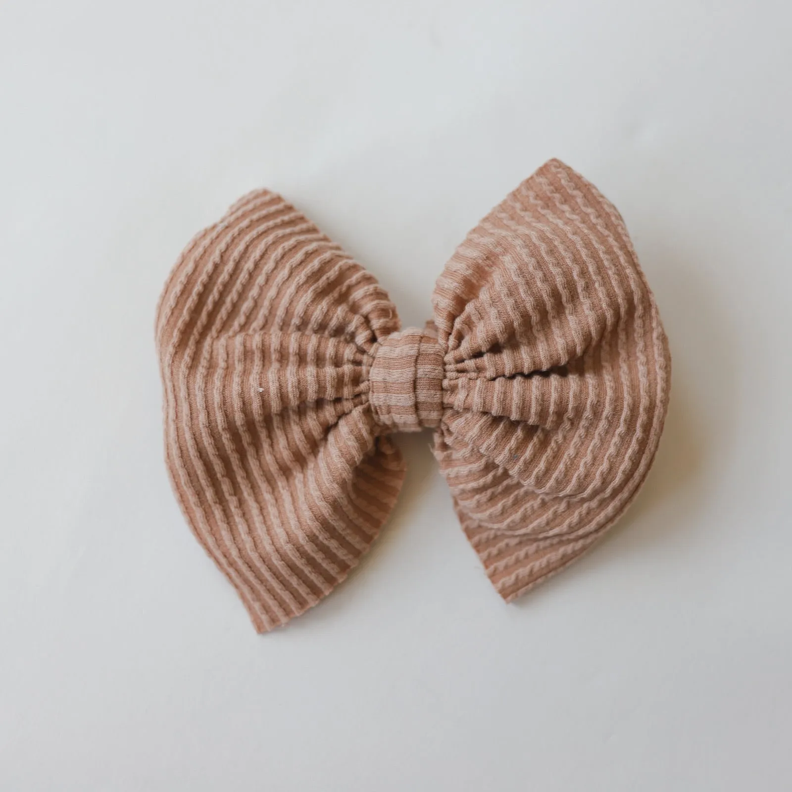 Mocha Cozy Ribbed Big   Skinny Bow