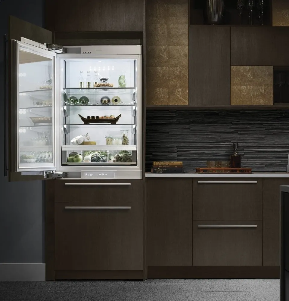 Monogram ZIK30GNNII Monogram 30" Integrated Glass-Door Refrigerator For Single Or Dual Installation