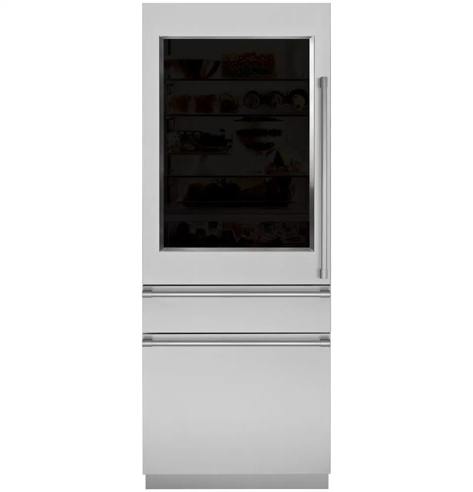 Monogram ZIK30GNNII Monogram 30" Integrated Glass-Door Refrigerator For Single Or Dual Installation