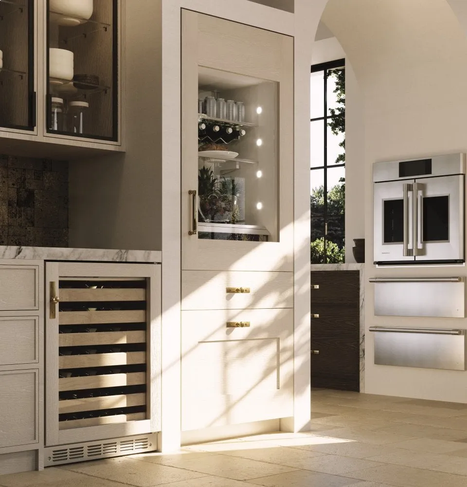 Monogram ZIK30GNNII Monogram 30" Integrated Glass-Door Refrigerator For Single Or Dual Installation