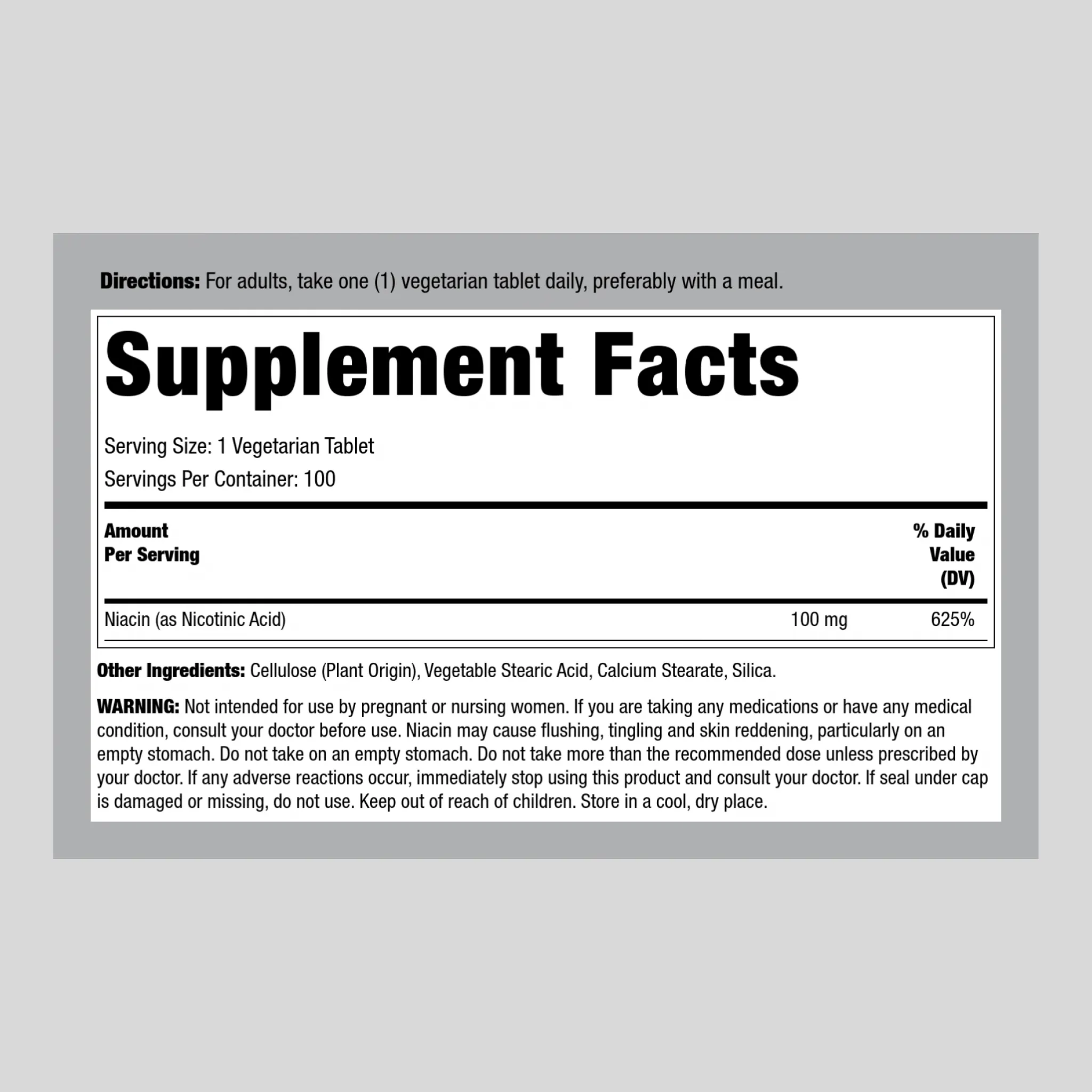 Niacin (B-3), 100 mg, 100 Vegetarian Tablets, 2  Bottles