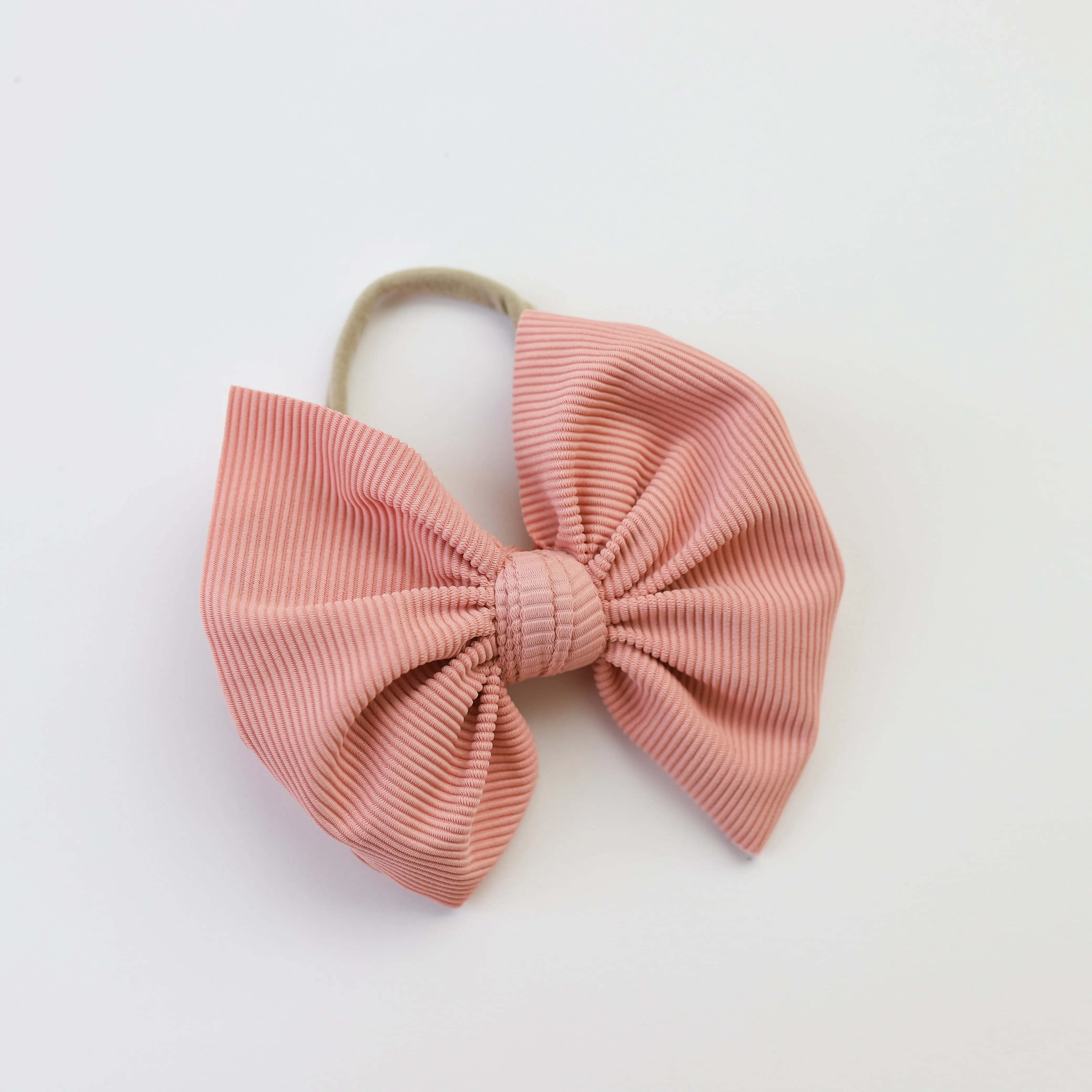 Nude Ribbed Bow