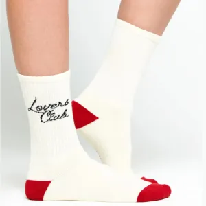 One Love Crew Sock - Black Red Heart (No Grip)