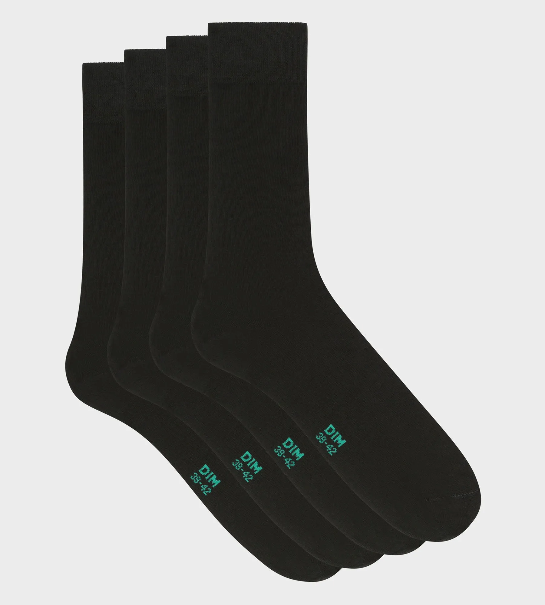 Pack of 2 pairs of Black men's socks in organic cotton Dim Good