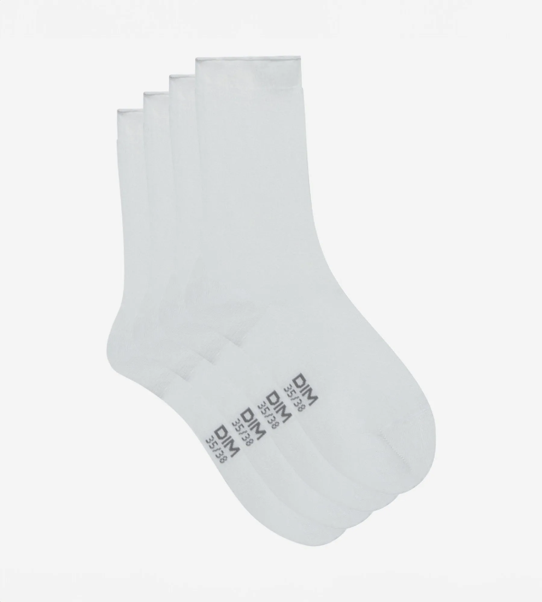 Pack of 2 pairs of white cotton modal socks for women