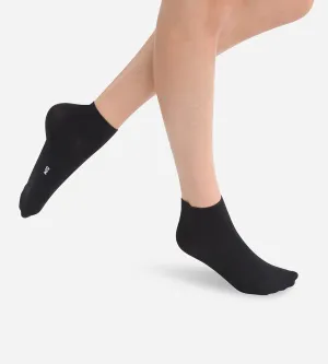 Pack of 2 pairs of women’s second skin ankle socks in black