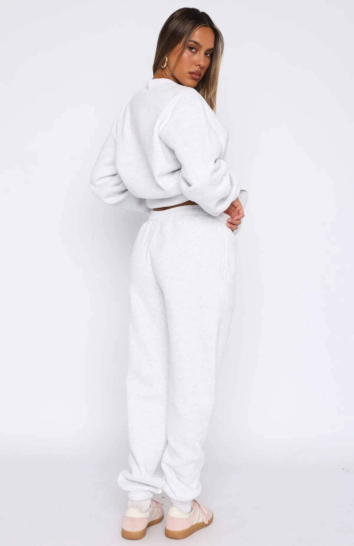 Pick You A Flower Sweatpants Grey Marle