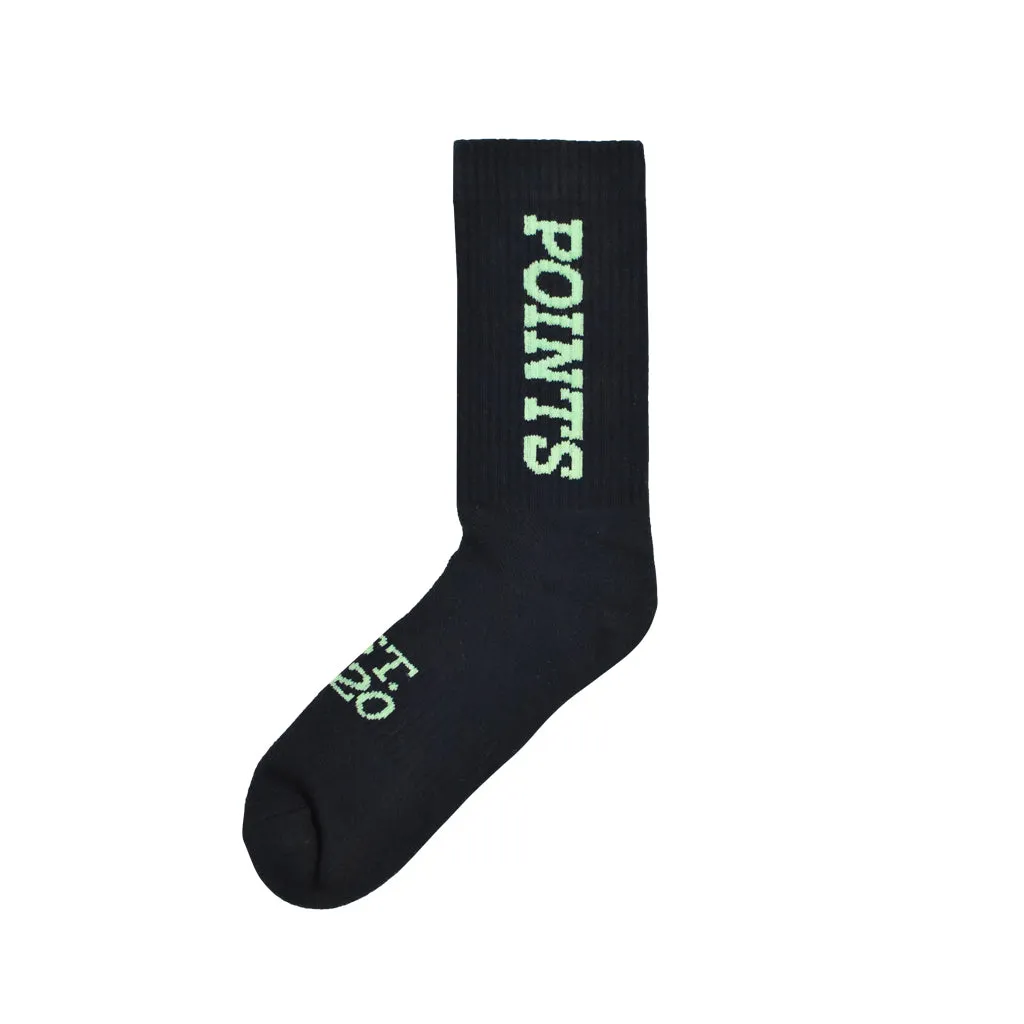Points Sport Socks [Custom Dyed] - Green Glow