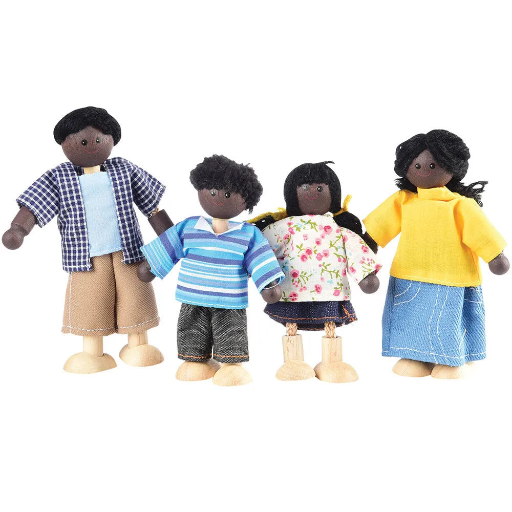 Posable Multicultural Wooden Doll Families | 4 Sets | 16 Pieces
