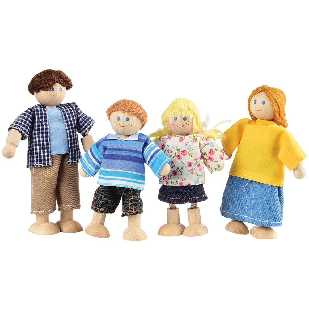 Posable Multicultural Wooden Doll Families | 4 Sets | 16 Pieces