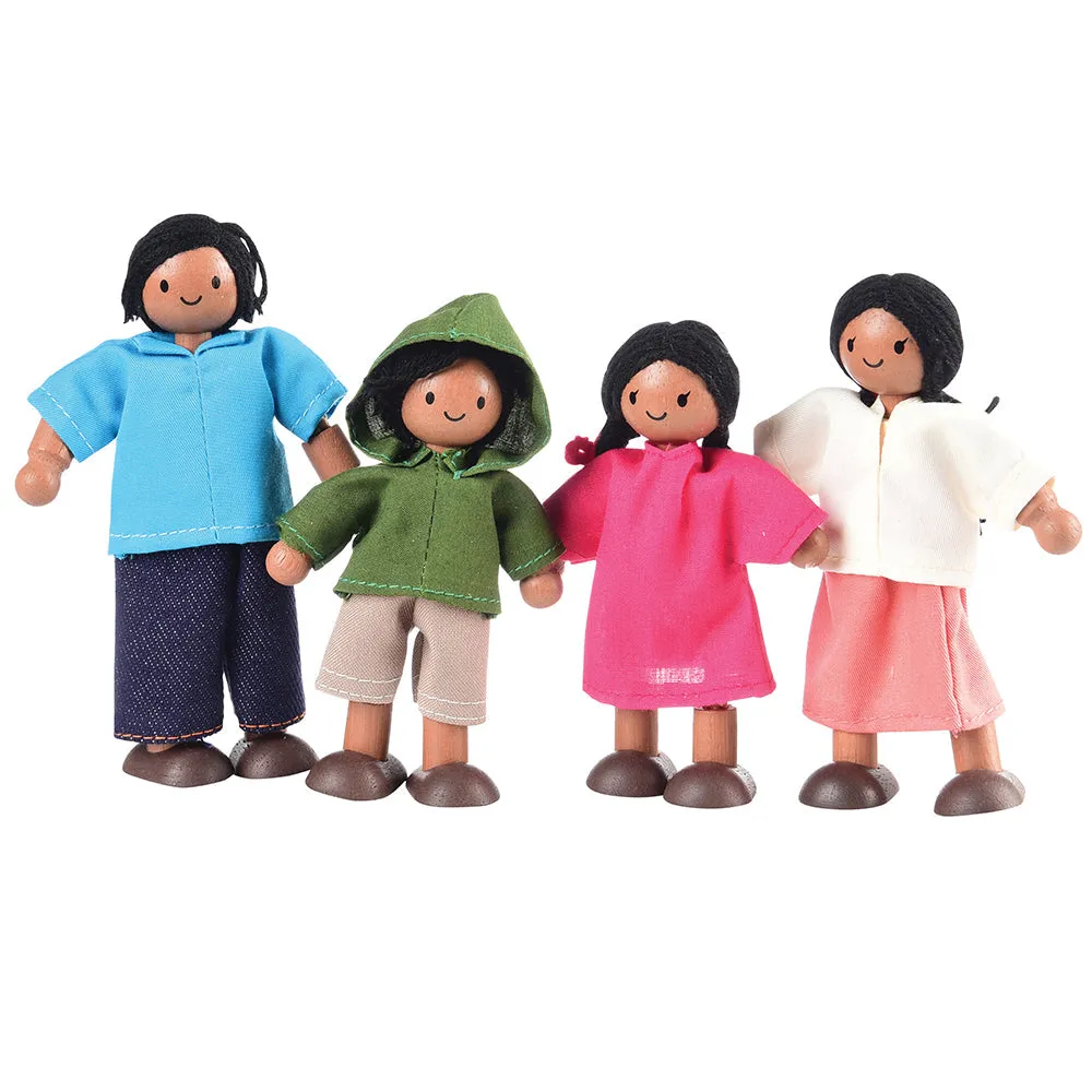Posable Multicultural Wooden Doll Families | 4 Sets | 16 Pieces