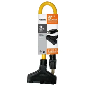 Prime AD050802AD - 2ft 12/3 STW 3-Outlet Adapter