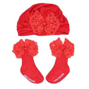 Red Lace Bow Gift Set
