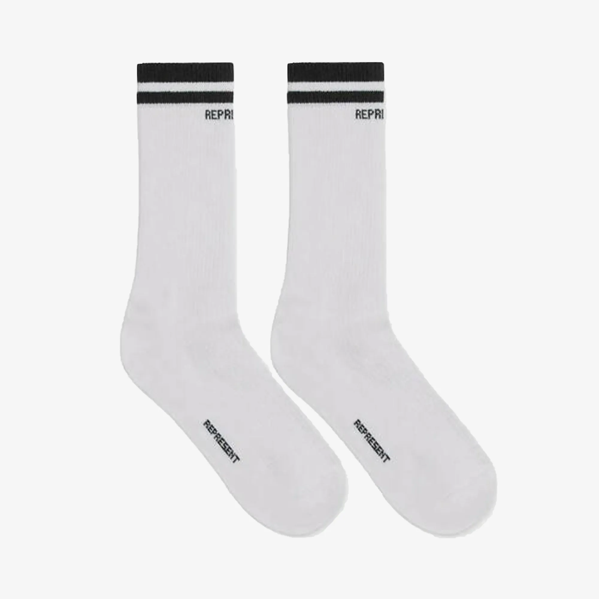 Represent | COLLEGE SOCKS  { BLACK/WHITE