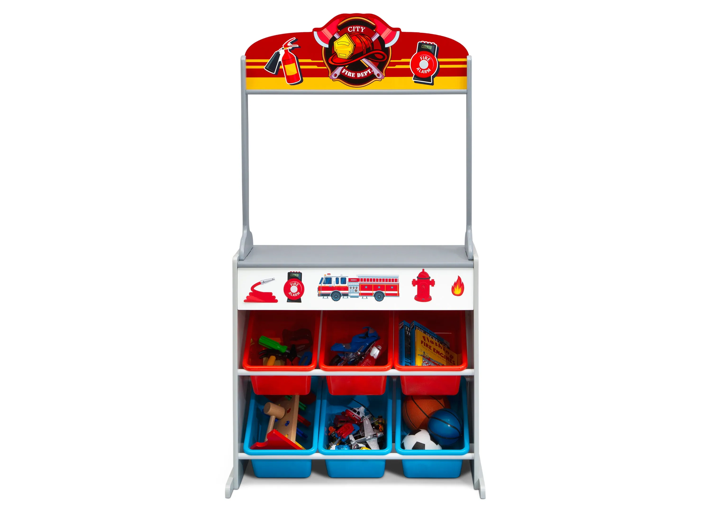 Reversible 4-in-1 Pretend Play Center with Chalkboard & Storage