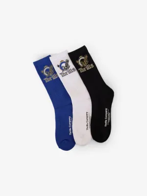 Royalty 3 Pack Sock - Tofu - True Blue - Black