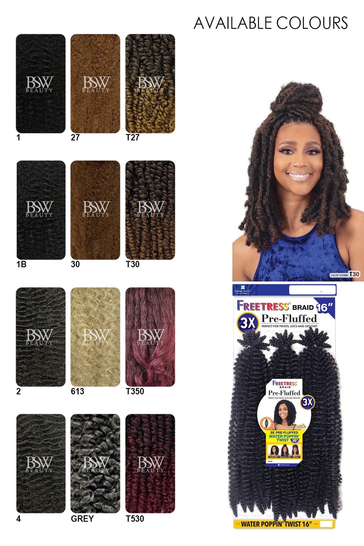 SHAKE N GO 3X PRE-FLUFFED WATER POPPIN' TWIST 16"