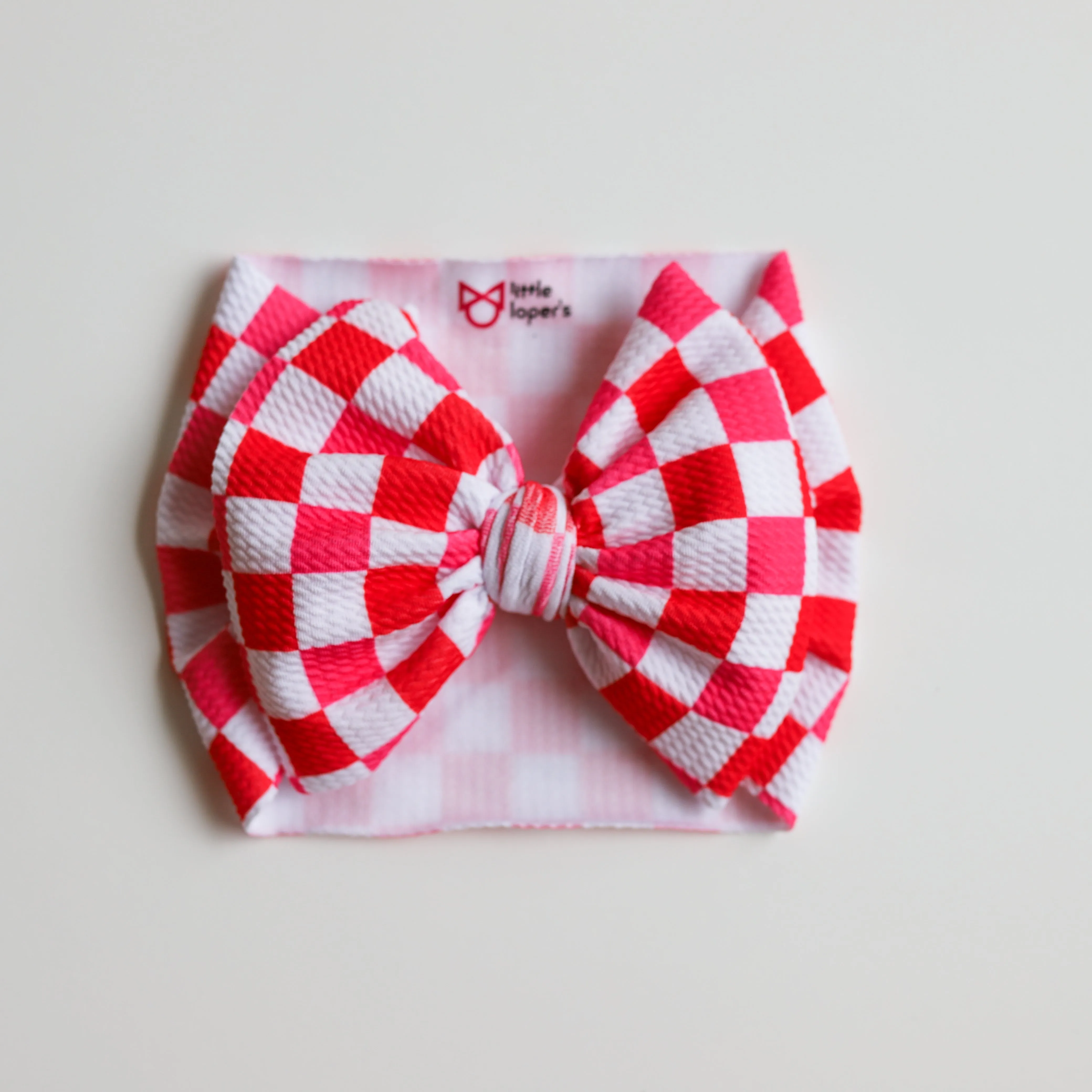 Strawberry Red Checkers Headwrap