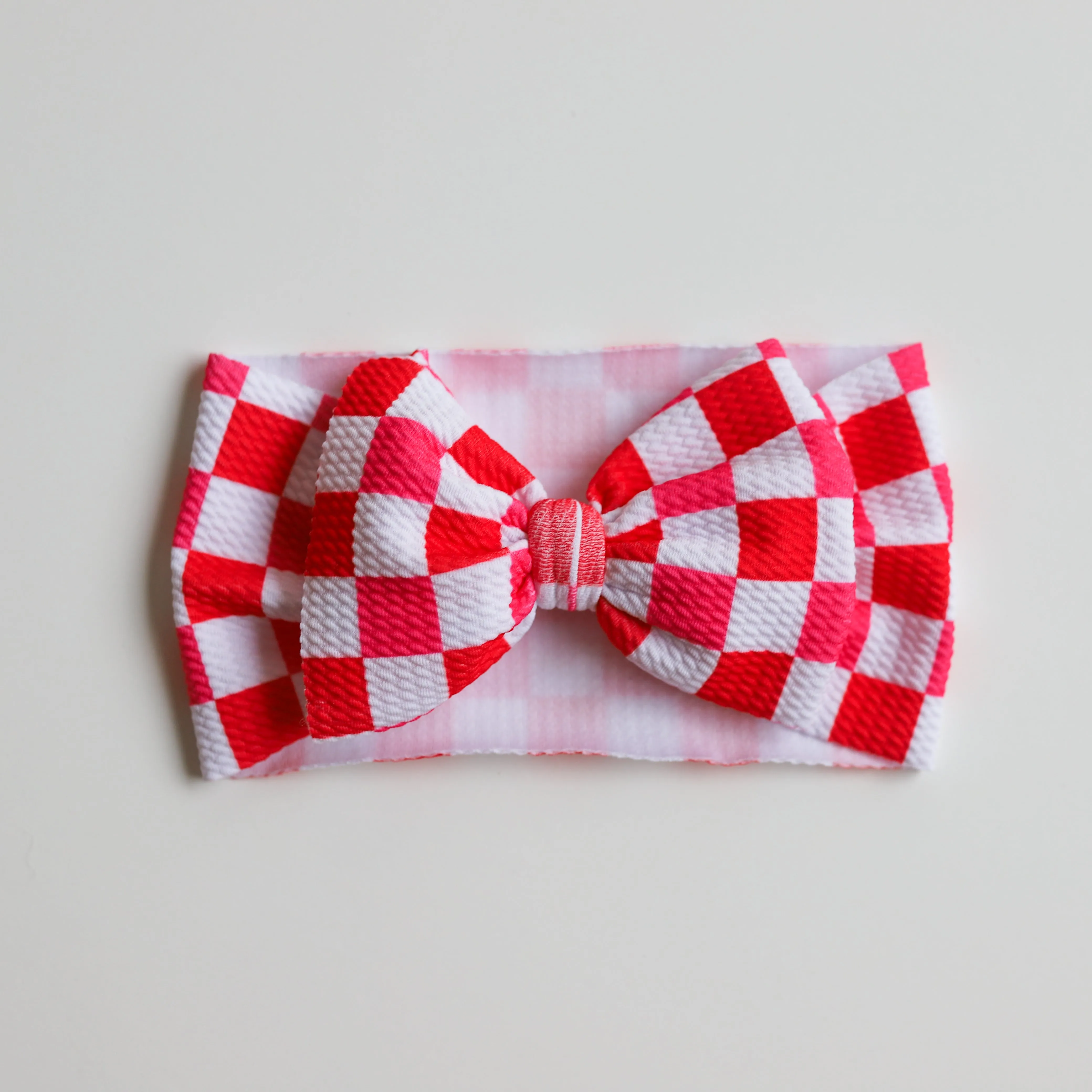 Strawberry Red Checkers Headwrap