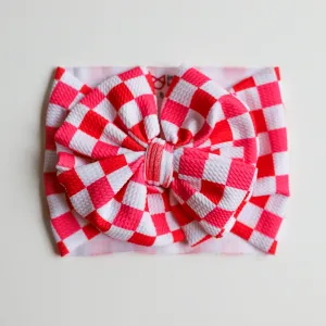Strawberry Red Checkers Headwrap