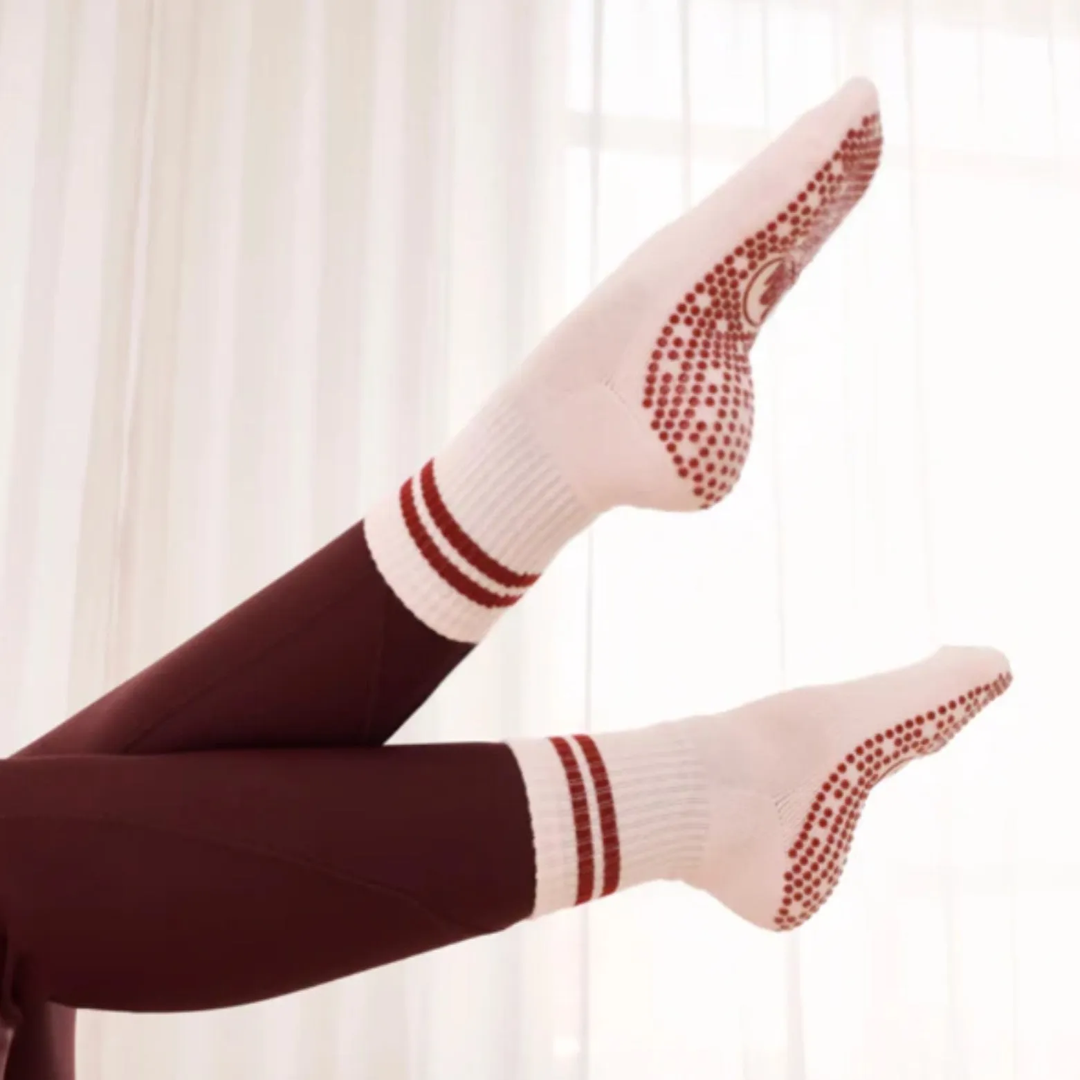 Sweetheart Stripes Grip Socks  (Barre / Pilates)