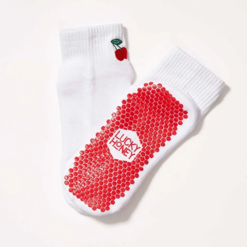 The Harlow Grip Sock - Cherries