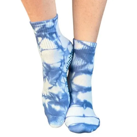 The Tie-Dye Grip Sock - Denim
