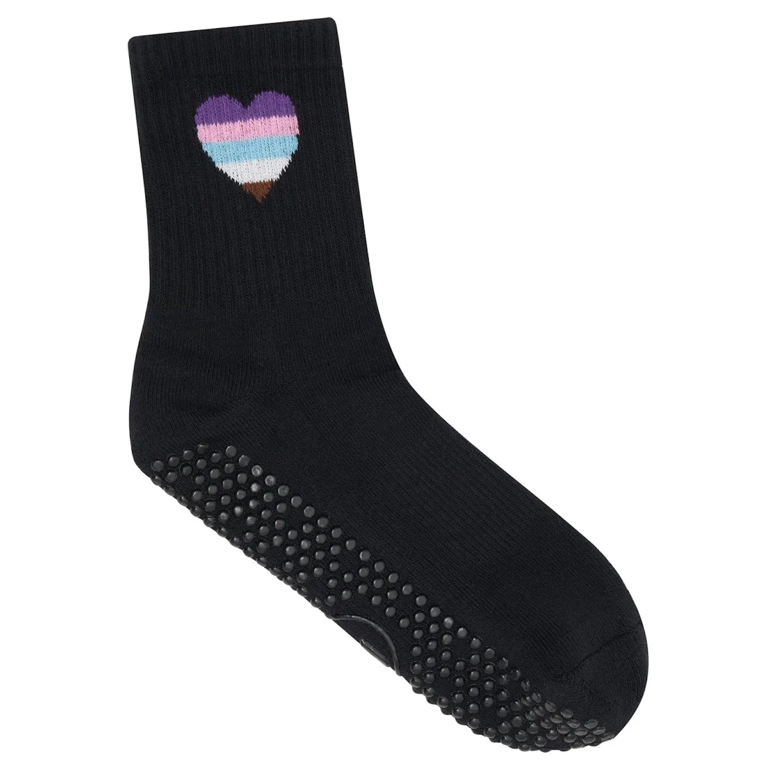 Unisex Crew Grip Socks - Rainbow Hearts (Barre / Pilates)