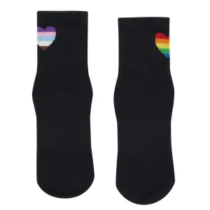 Unisex Crew Grip Socks - Rainbow Hearts (Barre / Pilates)