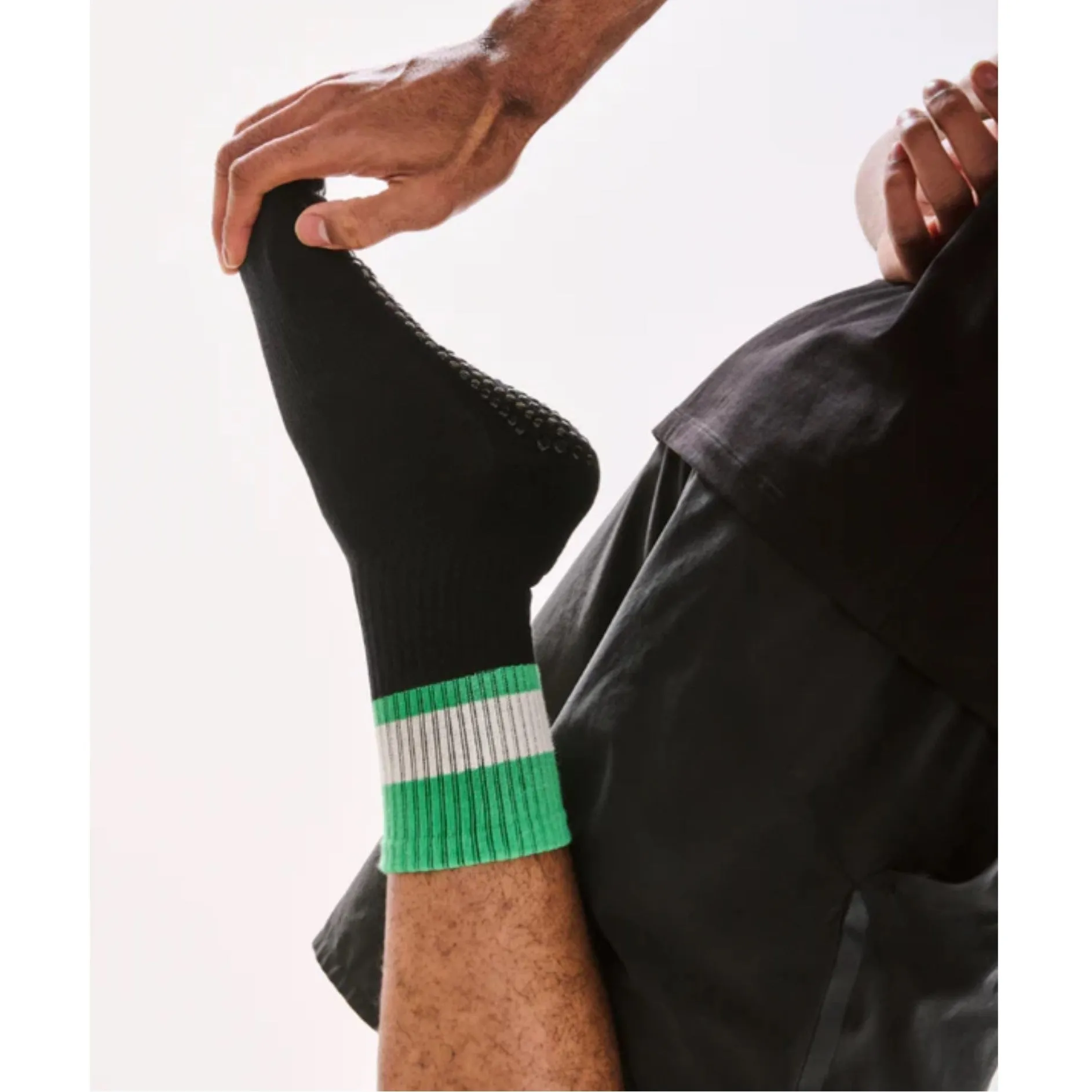 Unisex/Mens Nordic Stripe Crew Grip Socks (Barre / Pilates)