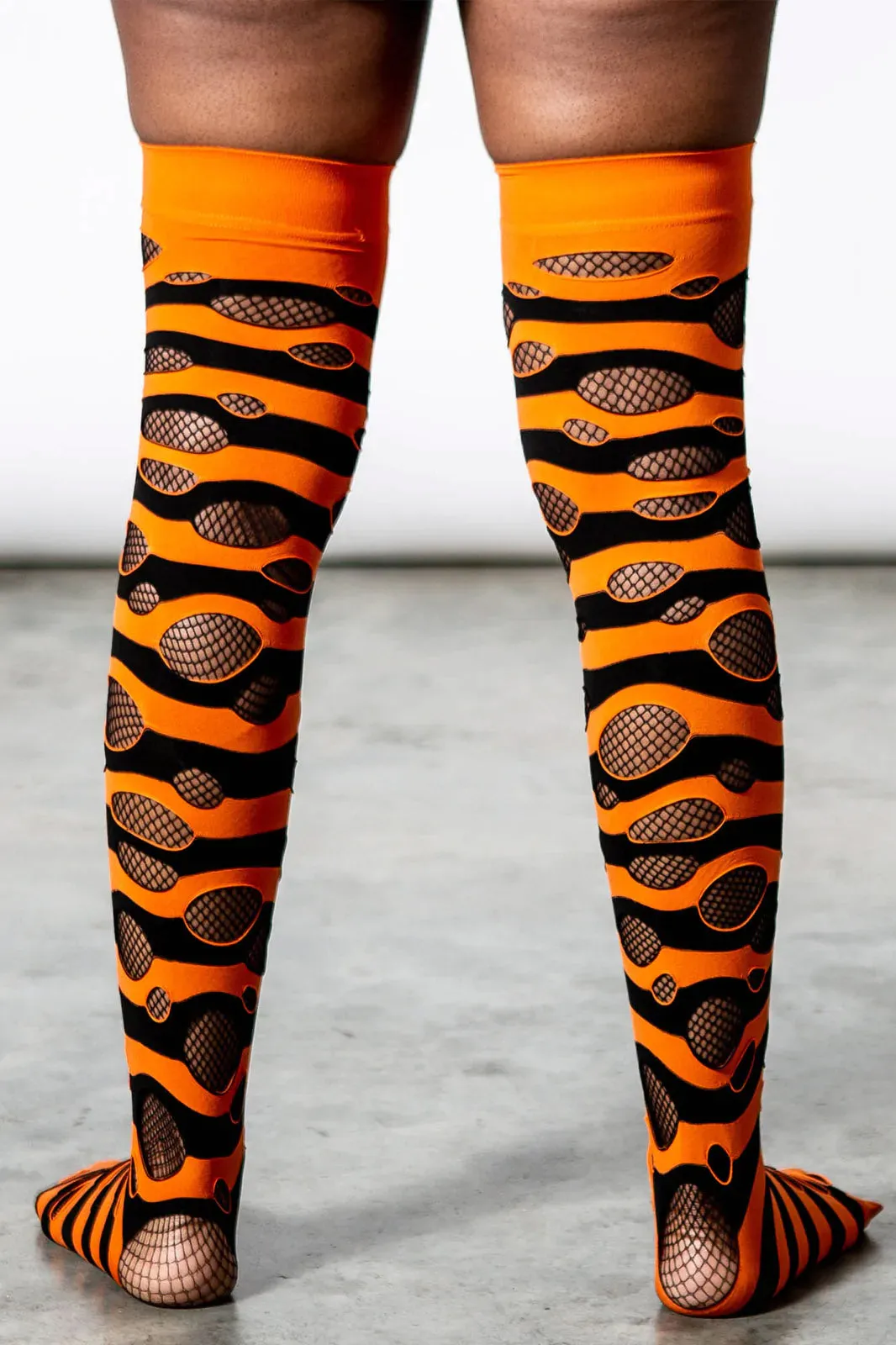 Wretched Soul Distress Socks [BLACK/ORANGE]
