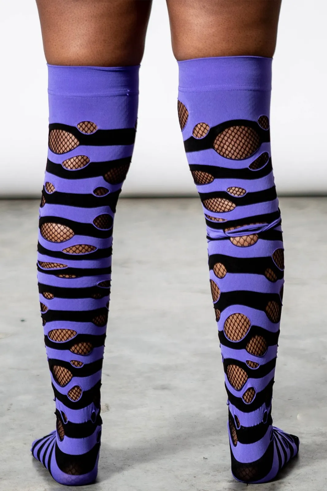Wretched Soul Distress Socks [BLACK/PLUM]