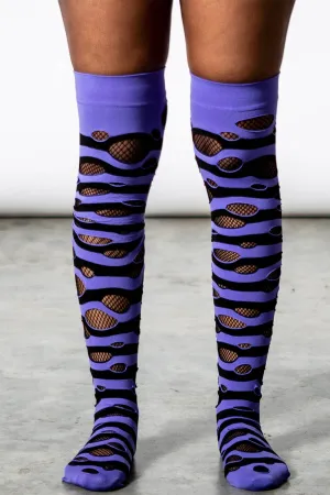 Wretched Soul Distress Socks [BLACK/PLUM]
