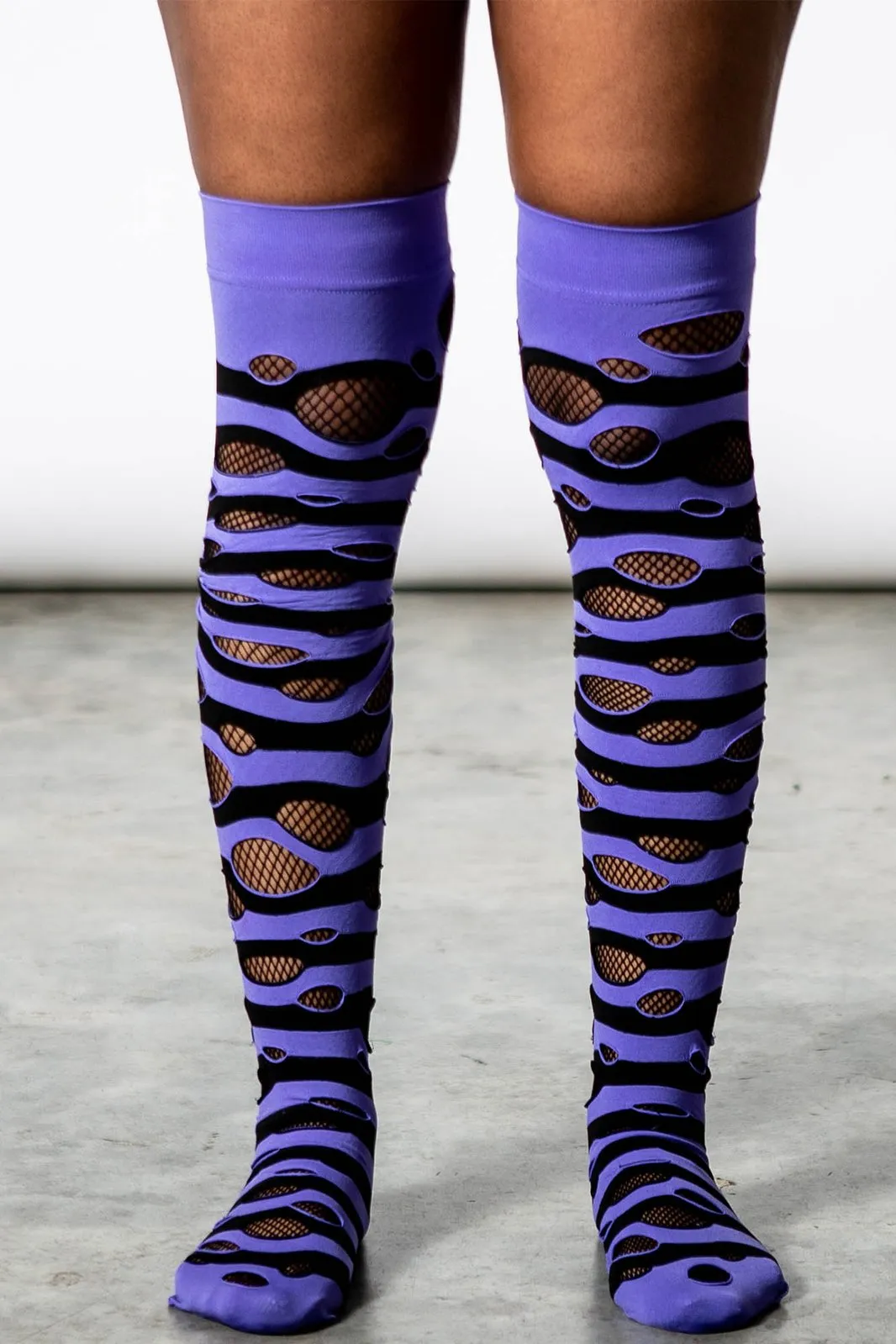 Wretched Soul Distress Socks [BLACK/PLUM]