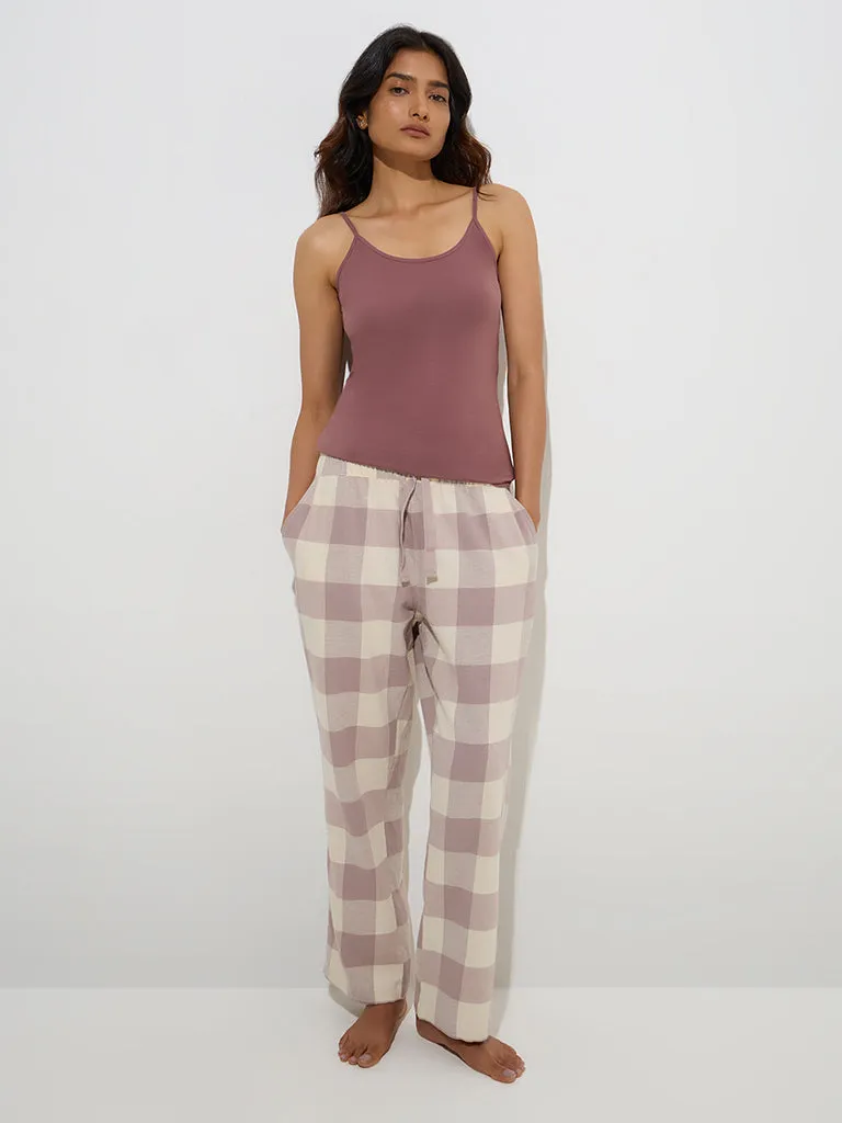 Wunderlove Mauve Cotton-Blend Camisoles - Pack of 2